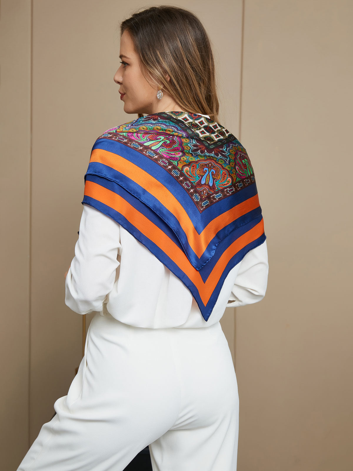Pure Silk Bohemian Square Scarf / Shawl 86x86cm - Image 7