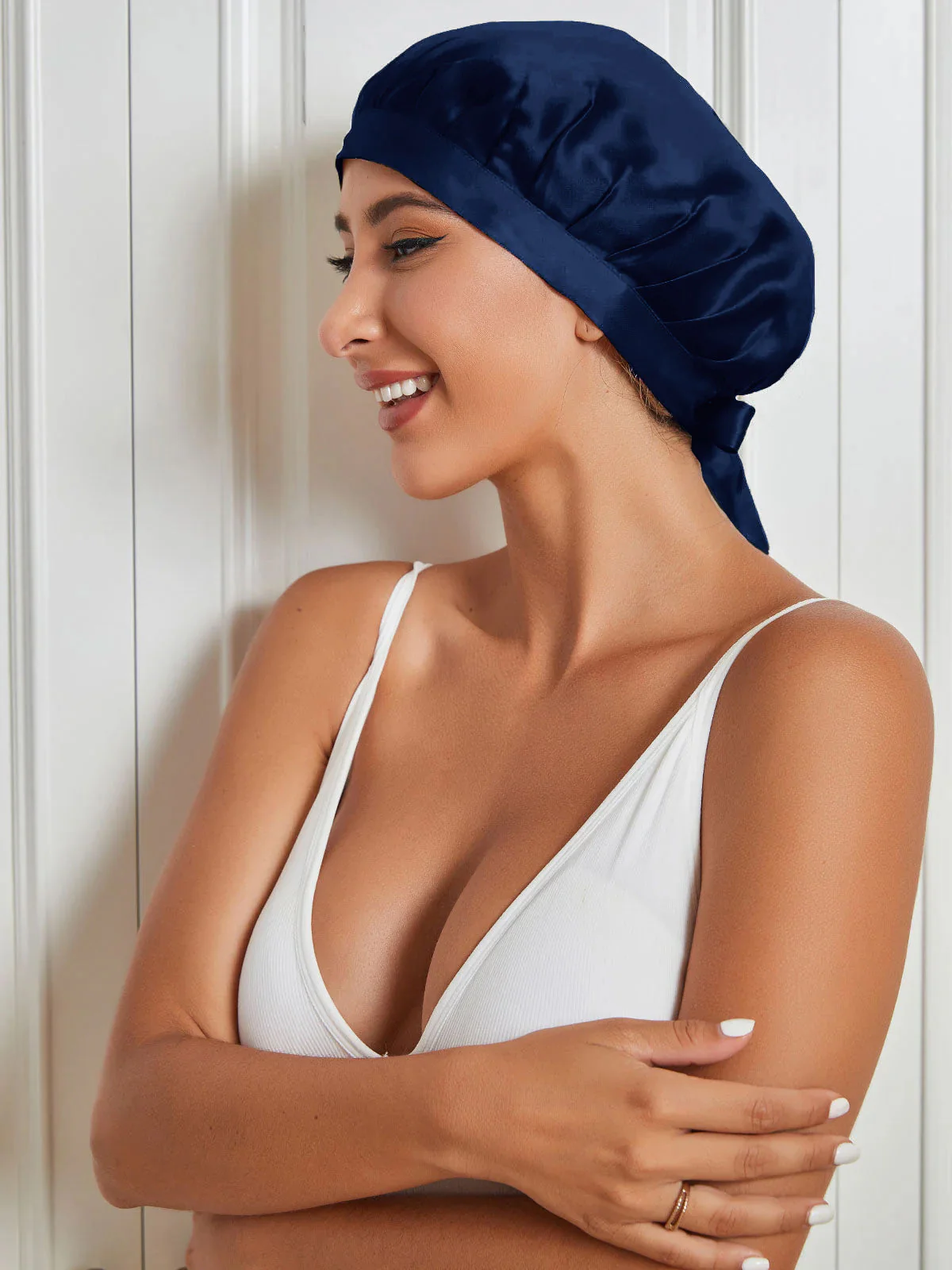 Pure Silk Classic Bonnet with Ribbons - Image 16