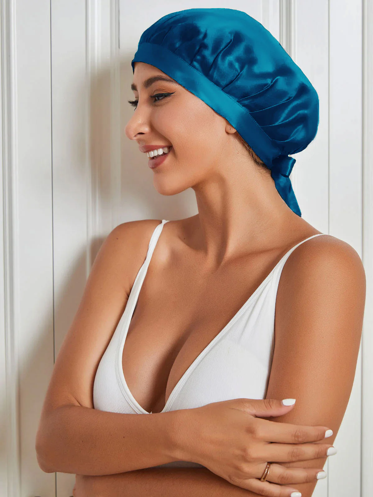 Pure Silk Classic Bonnet with Ribbons - Image 33