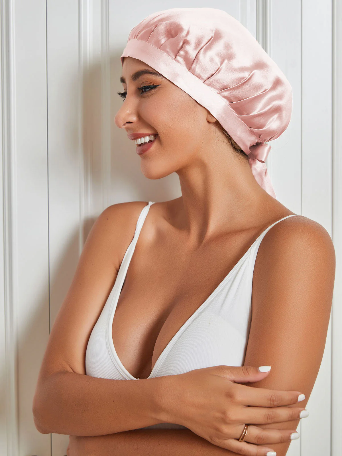 Pure Silk Classic Bonnet with Ribbons - Image 41