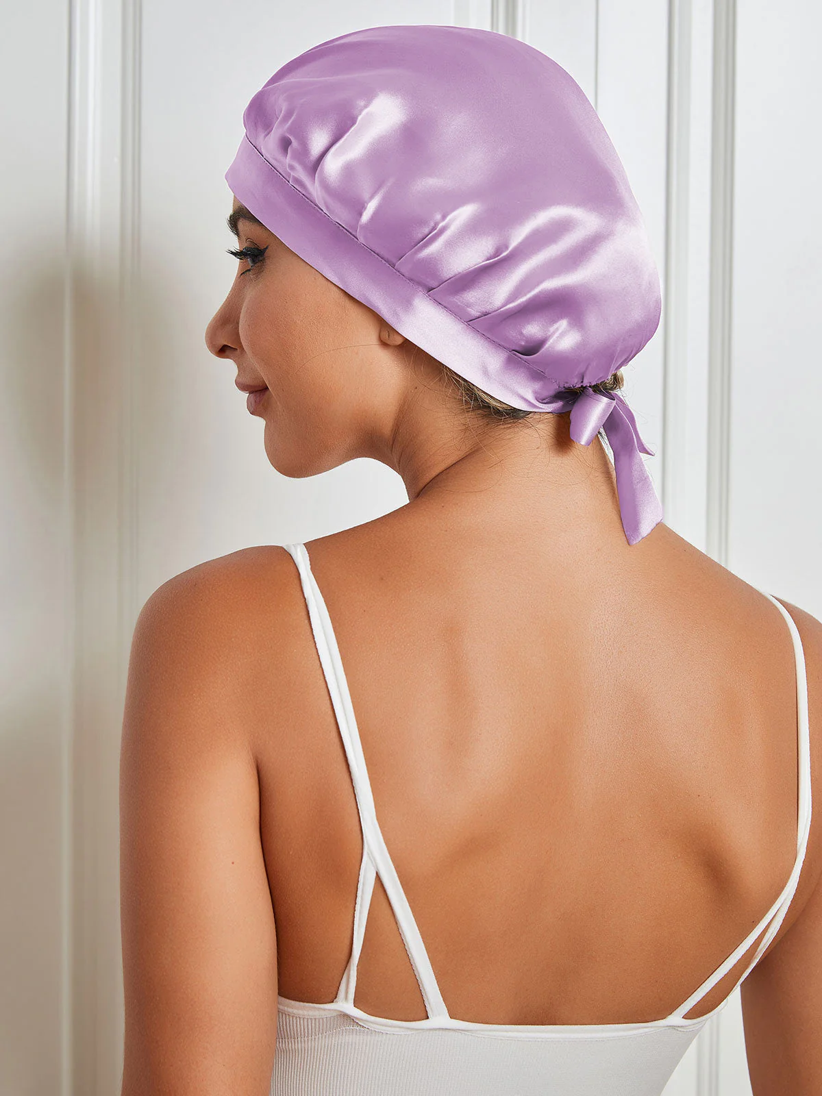 Pure Silk Classic Bonnet with Ribbons - Image 66