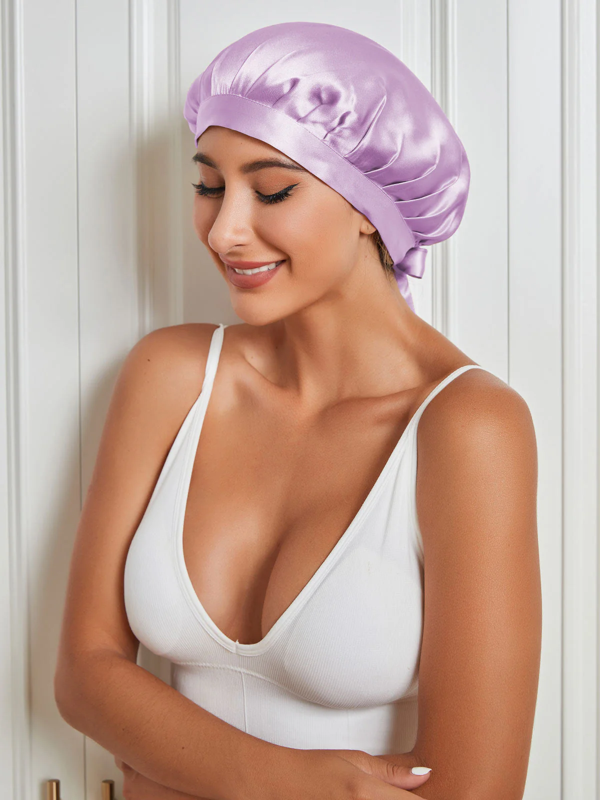 Pure Silk Classic Bonnet with Ribbons - Image 68