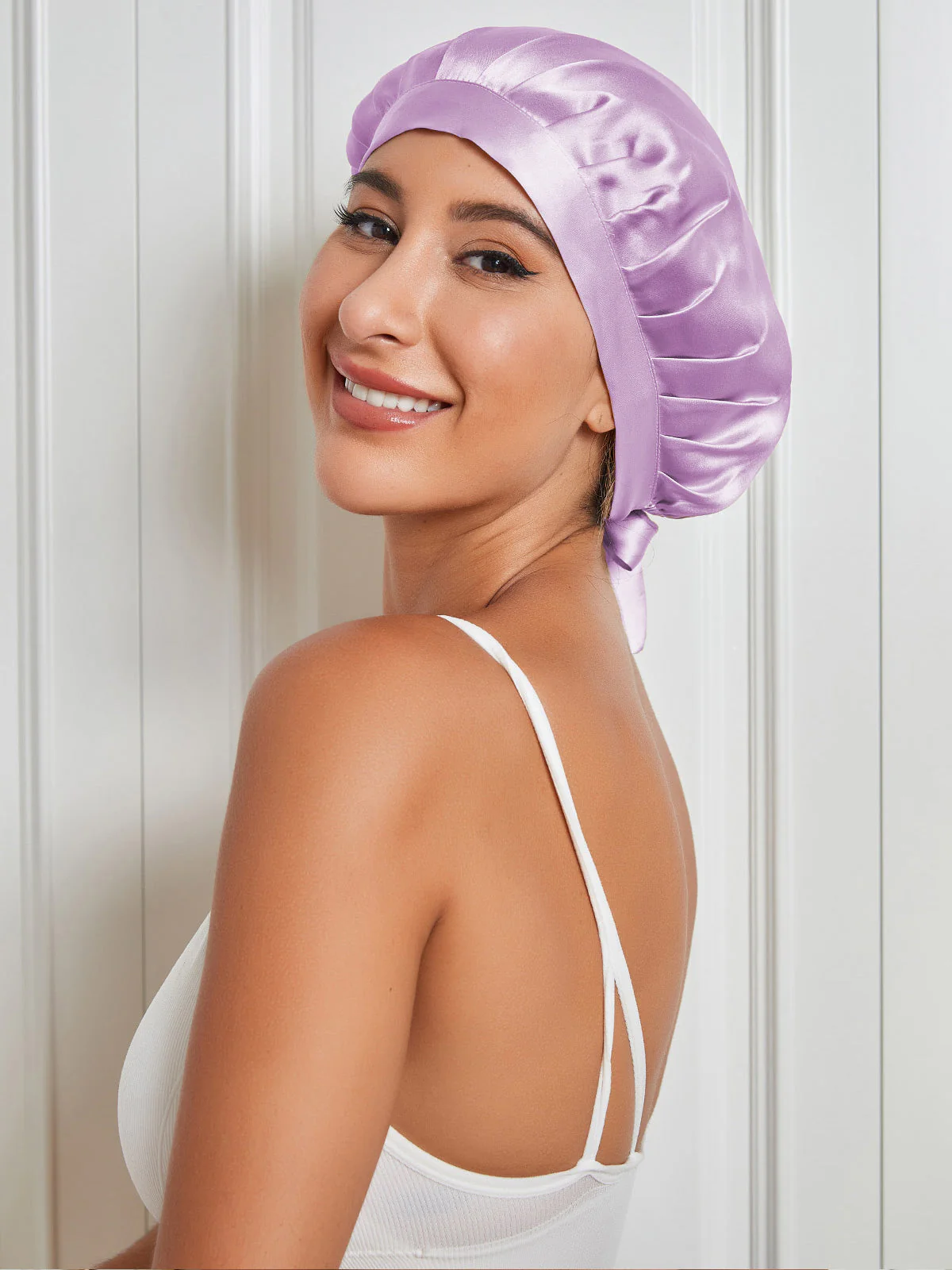 Pure Silk Classic Bonnet with Ribbons - Image 69