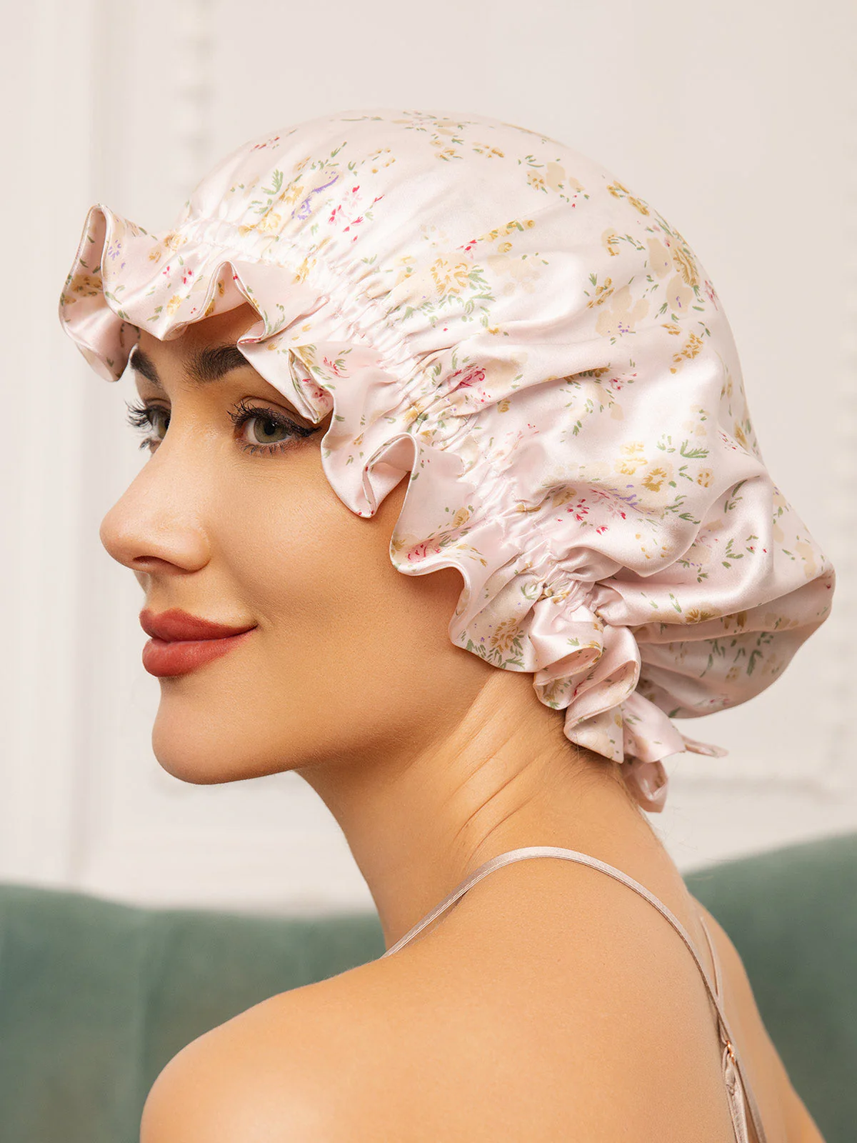 Pure Silk Double Layer Bonnet with Ribbon - Image 12