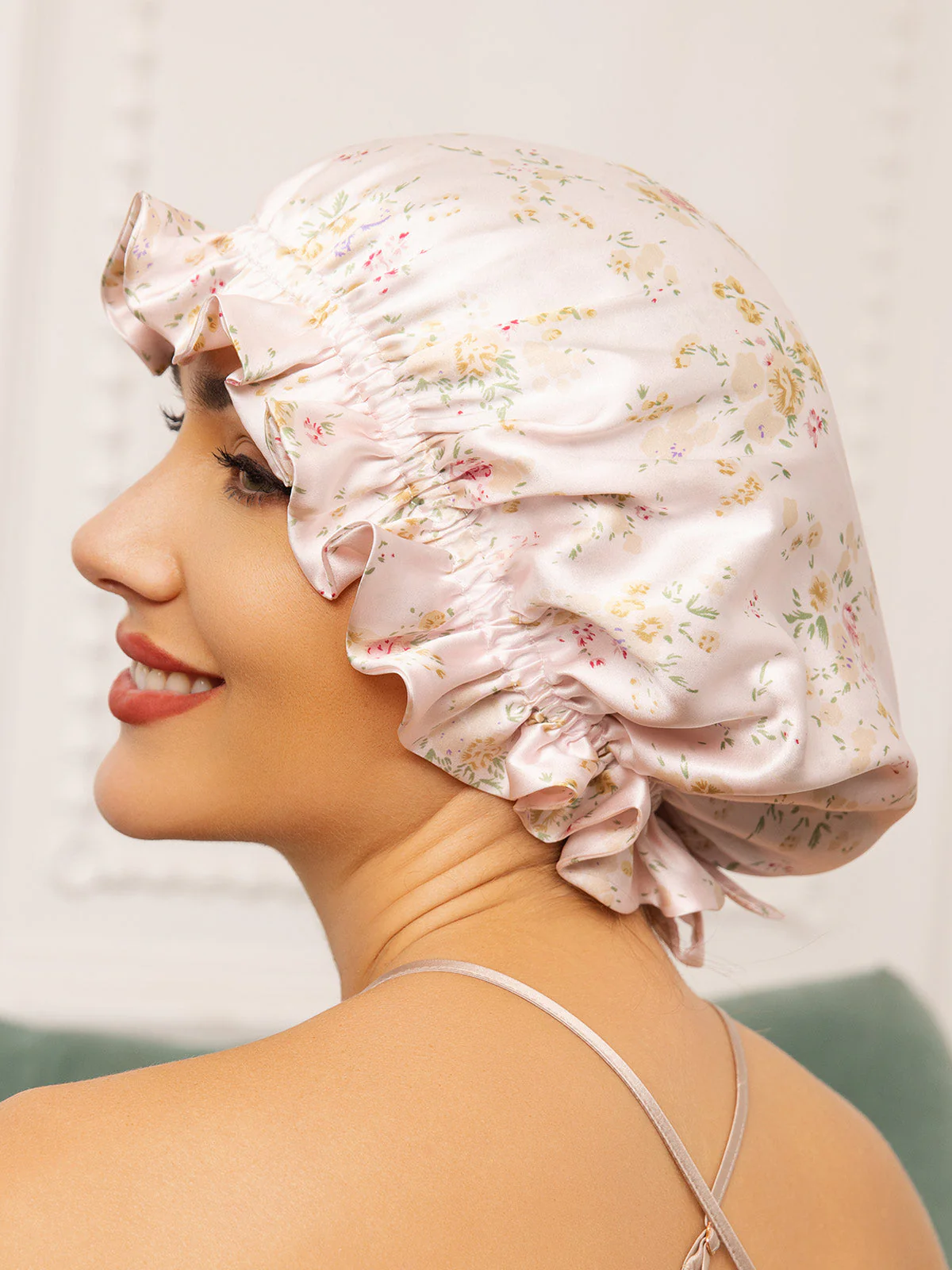 Pure Silk Double Layer Bonnet with Ribbon - Image 13