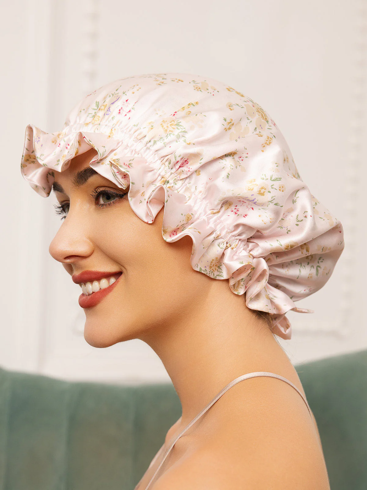 Pure Silk Double Layer Bonnet with Ribbon - Image 14