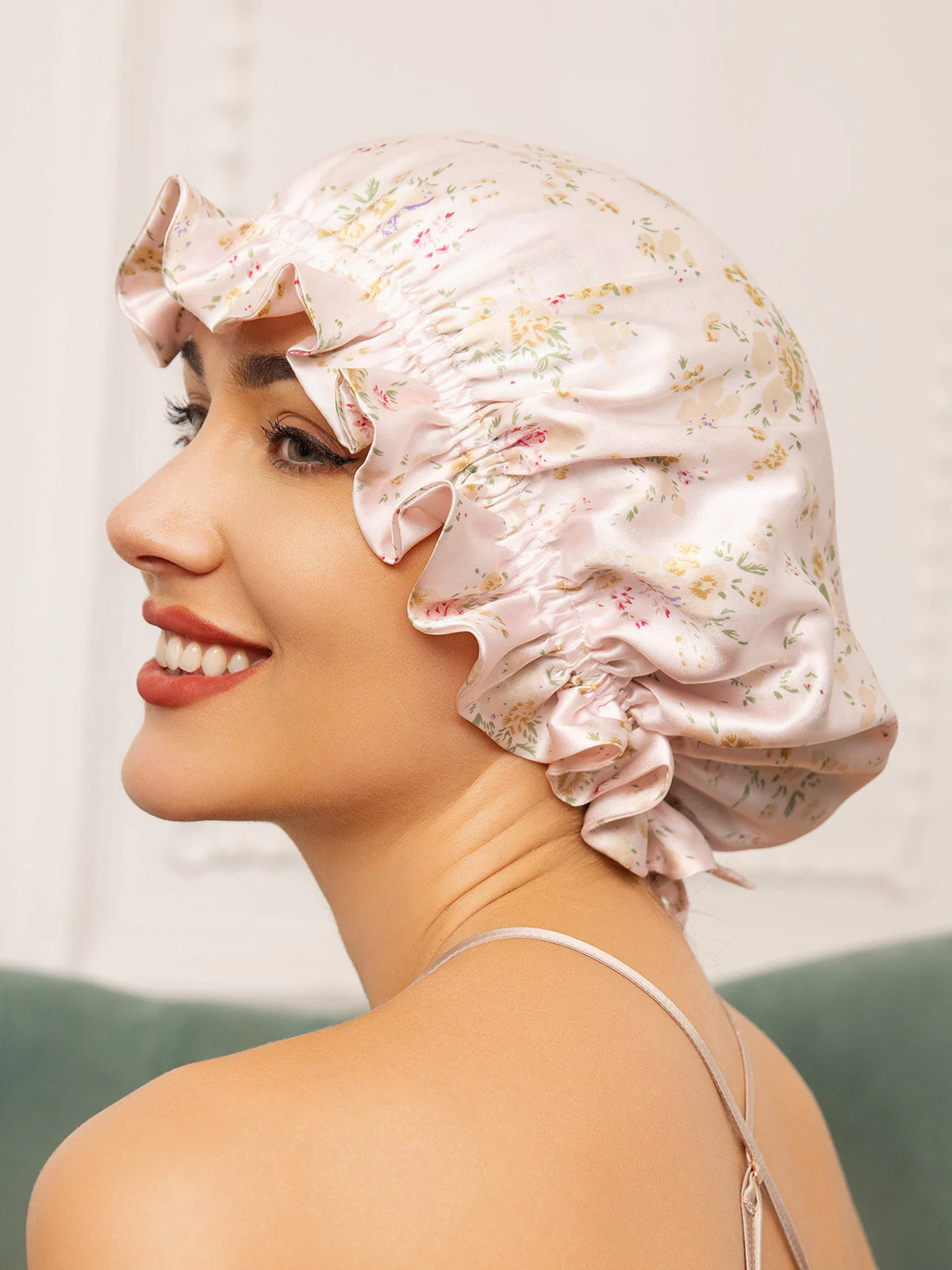 Pure Silk Double Layer Bonnet with Ribbon - Image 15