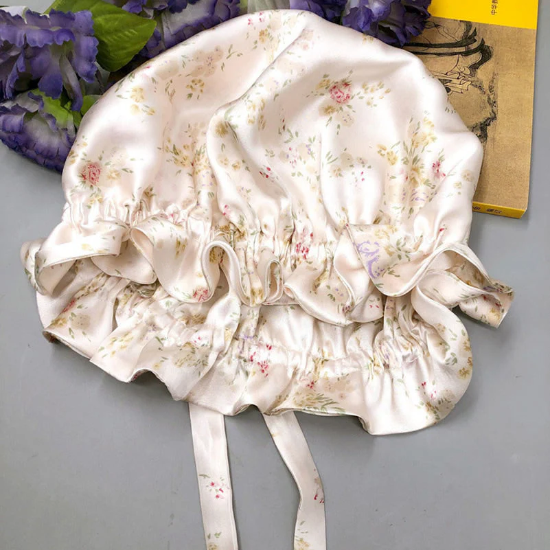 Pure Silk Double Layer Bonnet with Ribbon - Image 17