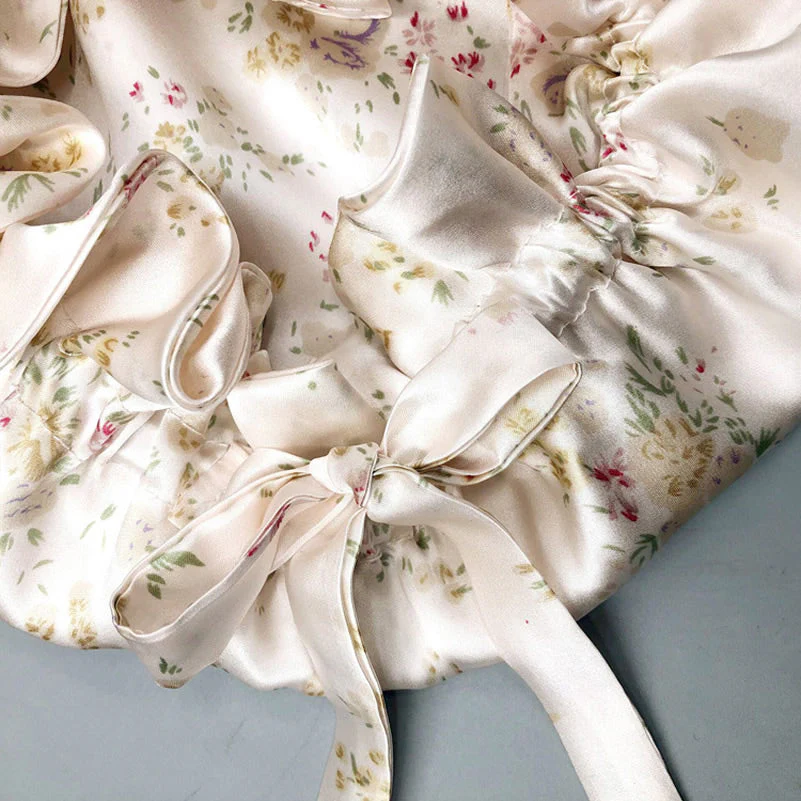 Pure Silk Double Layer Bonnet with Ribbon - Image 18