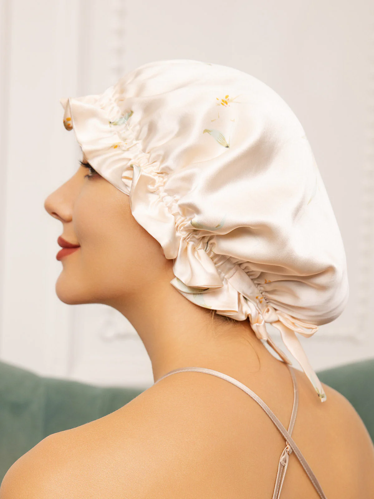 Pure Silk Double Layer Bonnet with Ribbon - Image 28