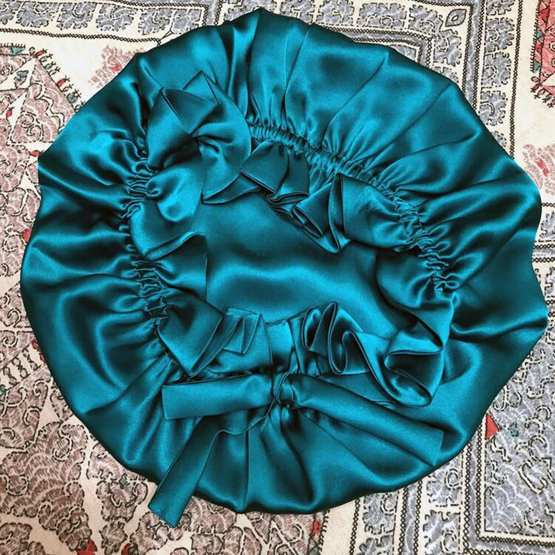 Pure Silk Double Layer Bonnet with Ribbon - Image 33