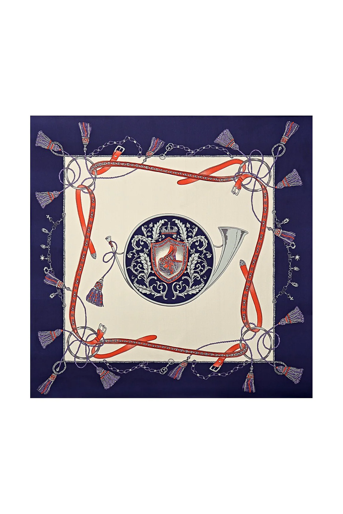 Pure Silk Floral Square Scarf - Size 53x53cm