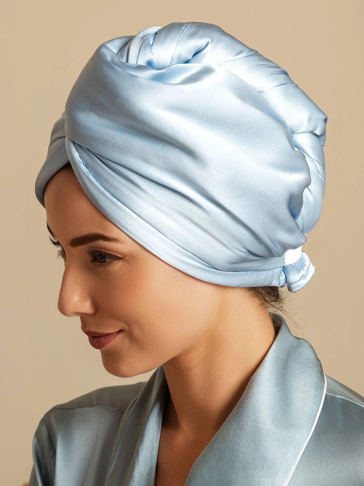 Pure Silk Hair Towel Wrap – Quick Dry, Frizz Free & Gentle on Hair - Image 14