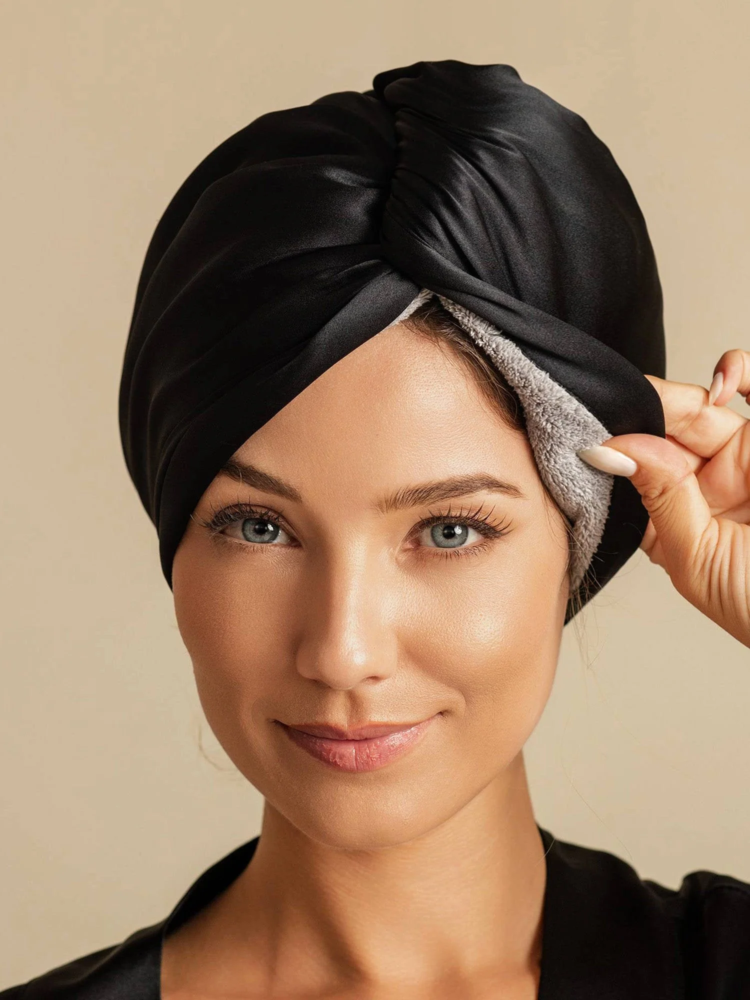 Pure Silk Hair Towel Wrap – Quick Dry, Frizz Free & Gentle on Hair - Image 6
