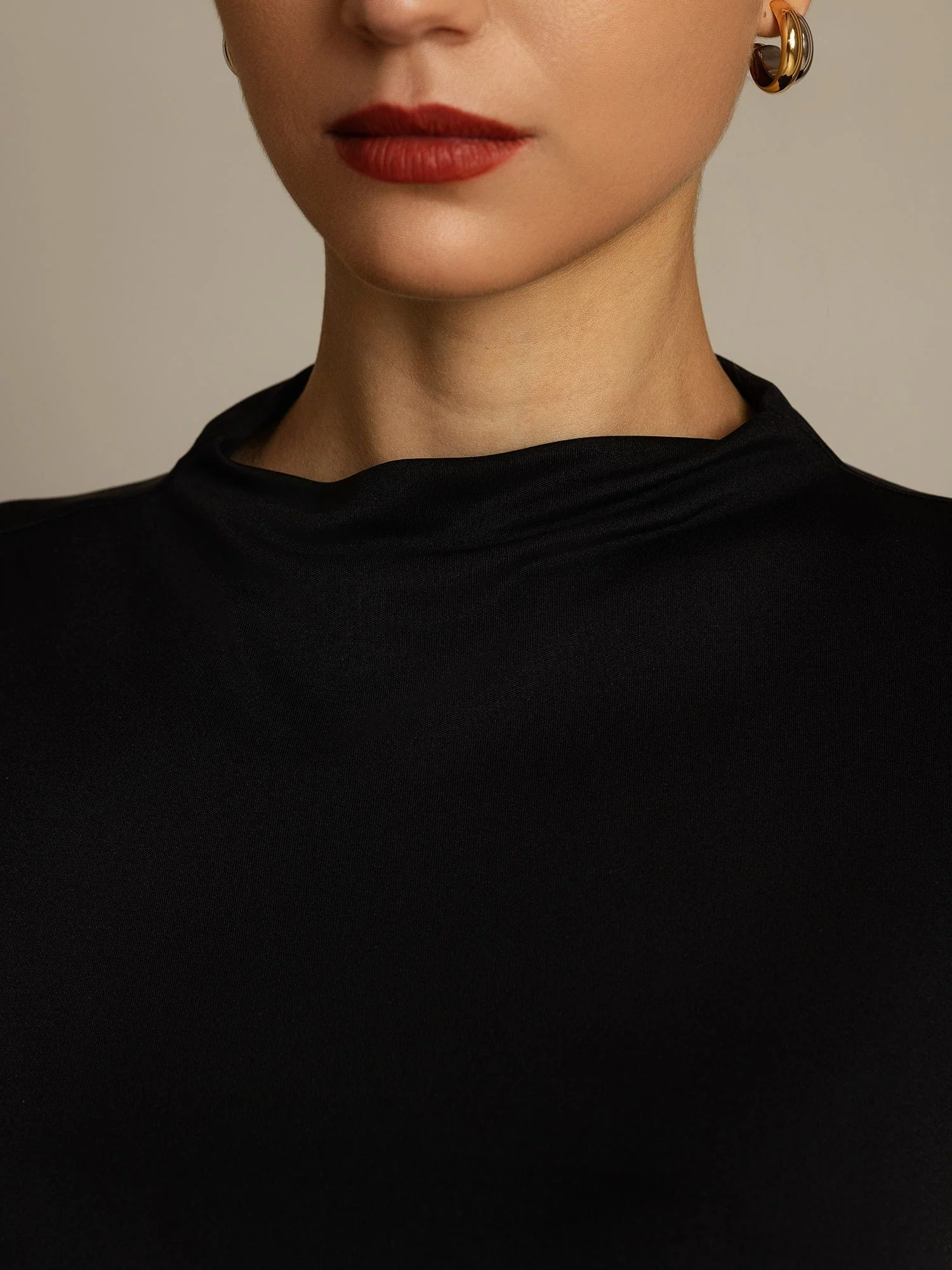 Pure Silk Short Sleeve Mock Women's T-Shirt - Image 21