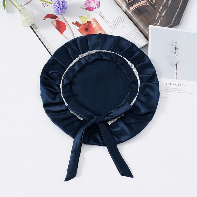 Pure Silk Lace Bonnet with Ribbons - Image 12