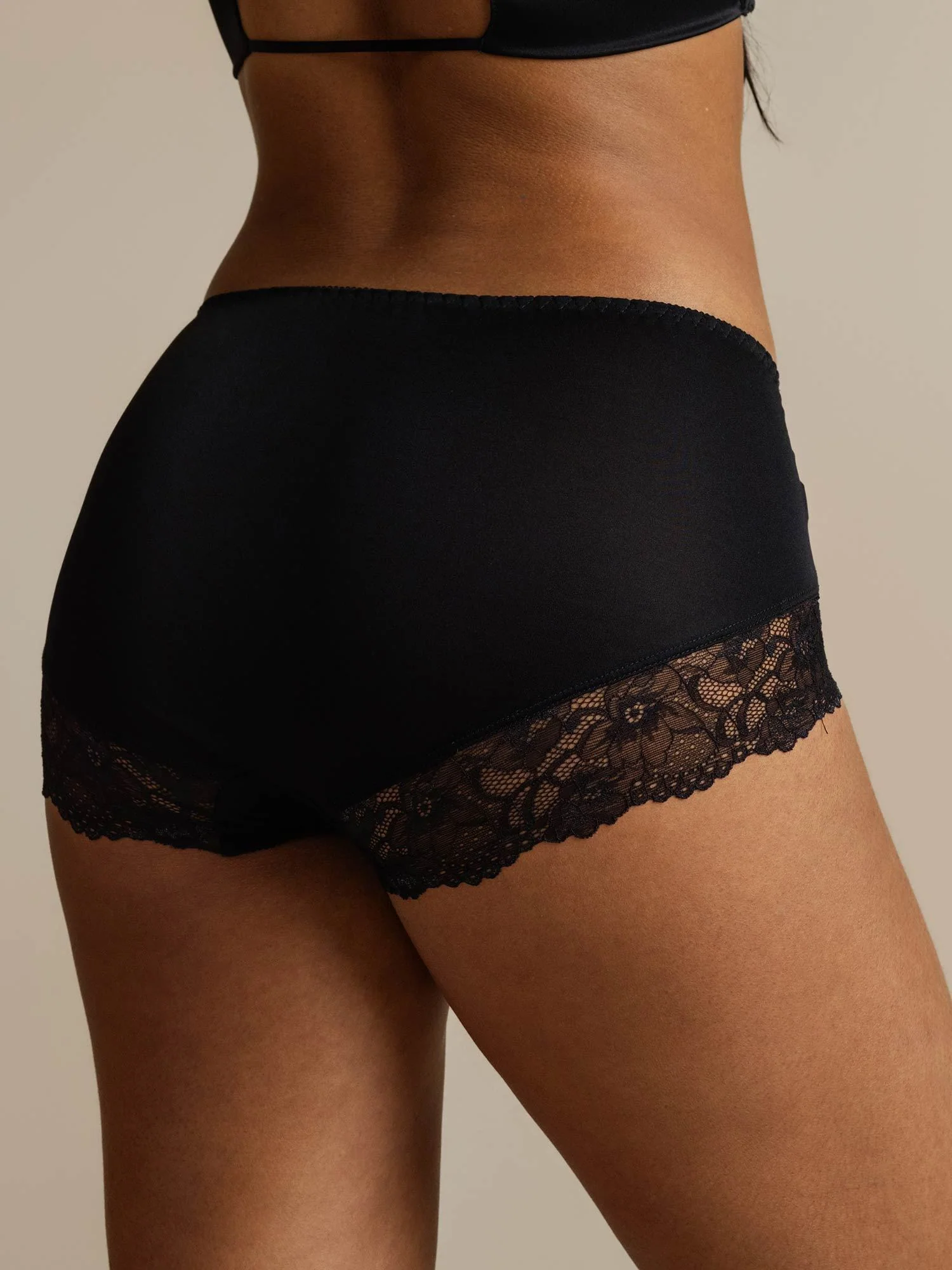 100% Mulberry Silk High Rise Knickers Lace Trim Panty - Image 10