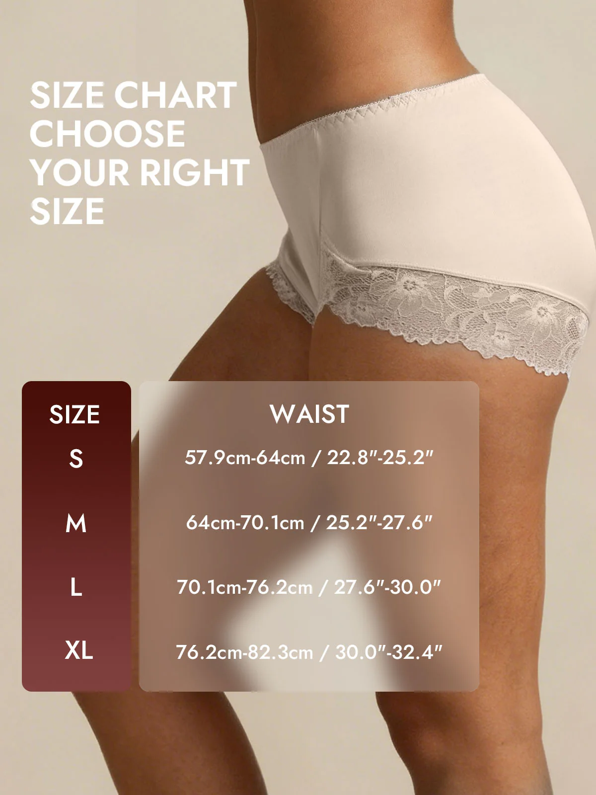 100% Mulberry Silk High Rise Knickers Lace Trim Panty - Image 32