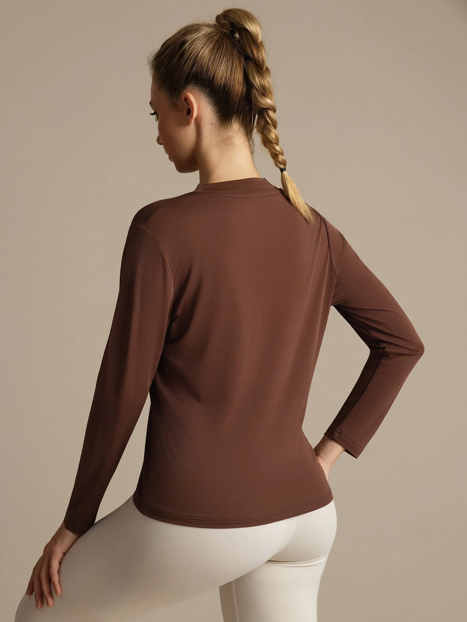 Pure Silk Long Sleeve Round Neck Women's Casual Sport T-shirt - Image 12