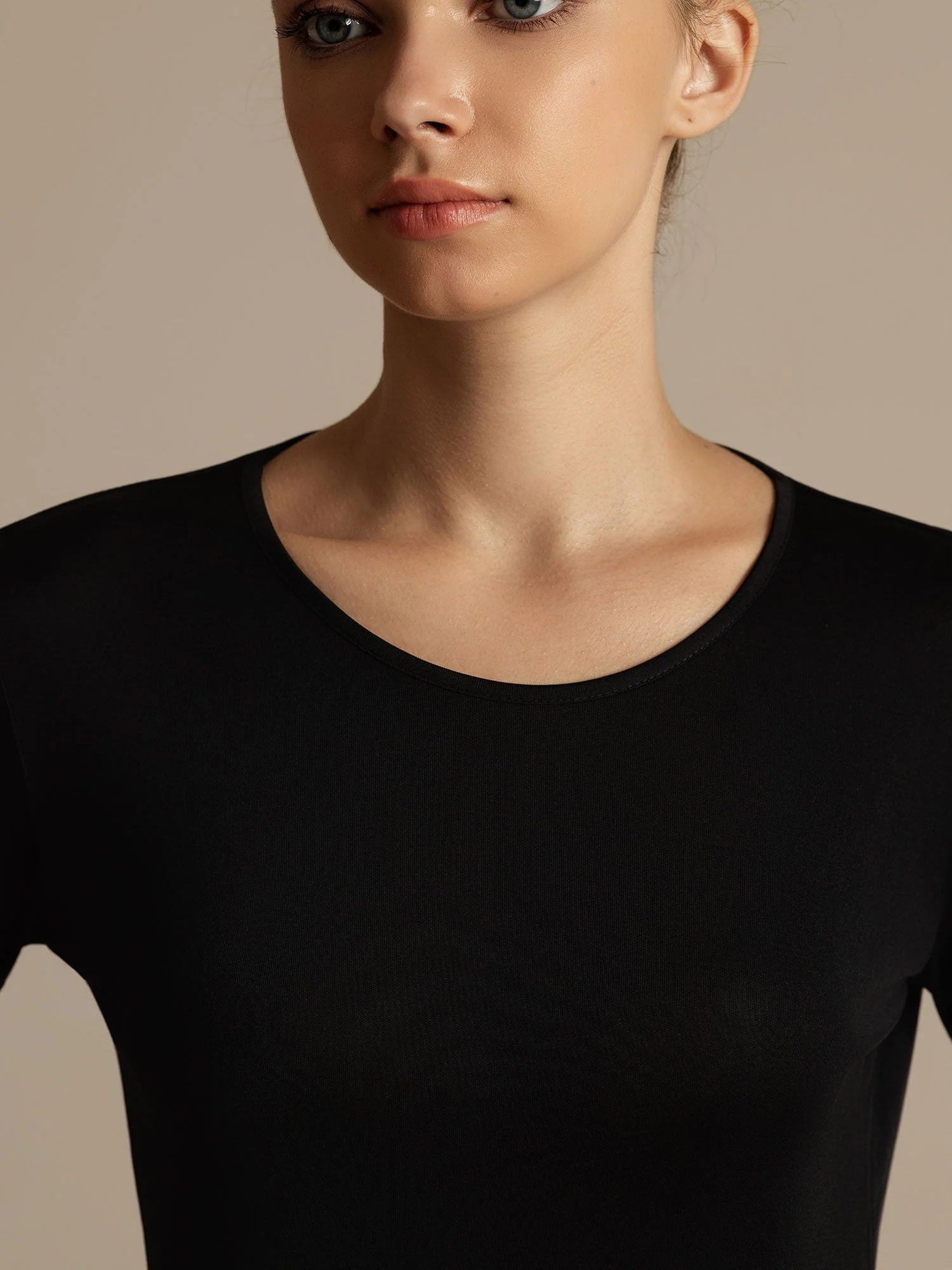 Silk Long Sleeve Scoop Neck Women's Sport T-shirt - Image 21