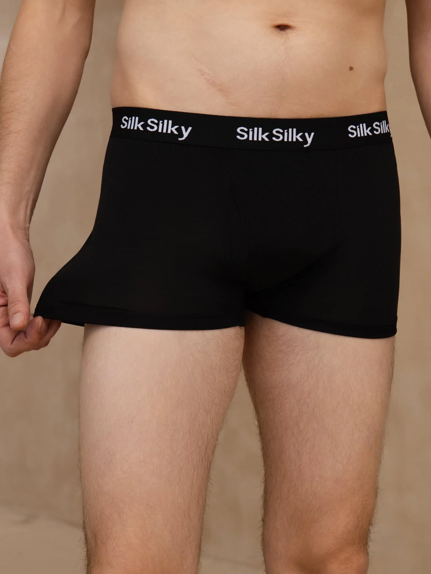 Pure Silk Men's Comfort Breathable Boxer Brief Underwear - Image 5