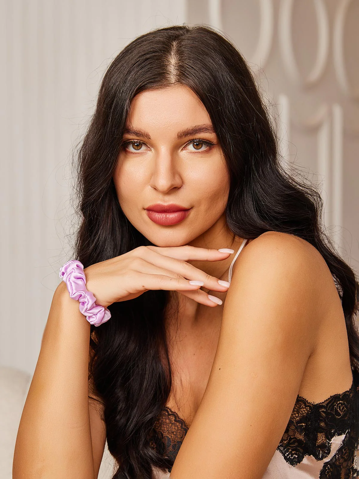 Pure Silk Soft Classic Hair Scrunchie - 2cm - Image 55