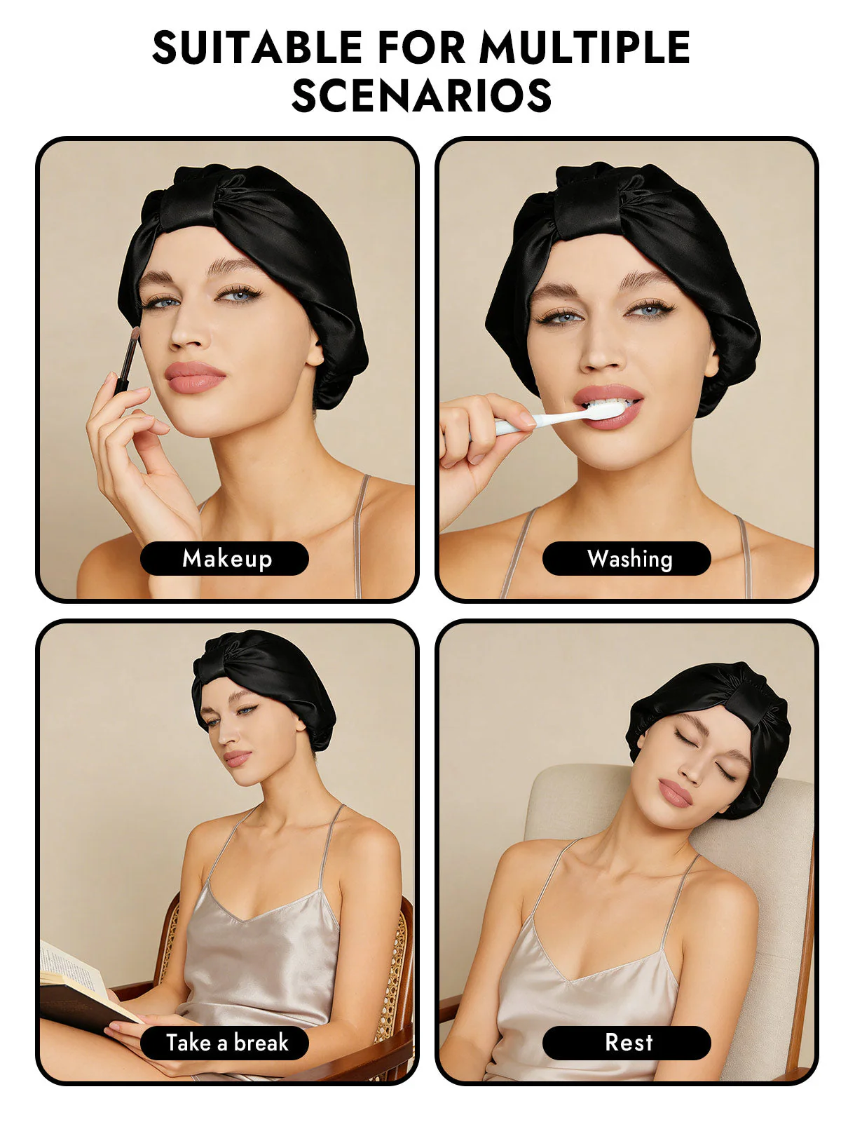 Pure Silk Night Turban Bonnet - Image 12