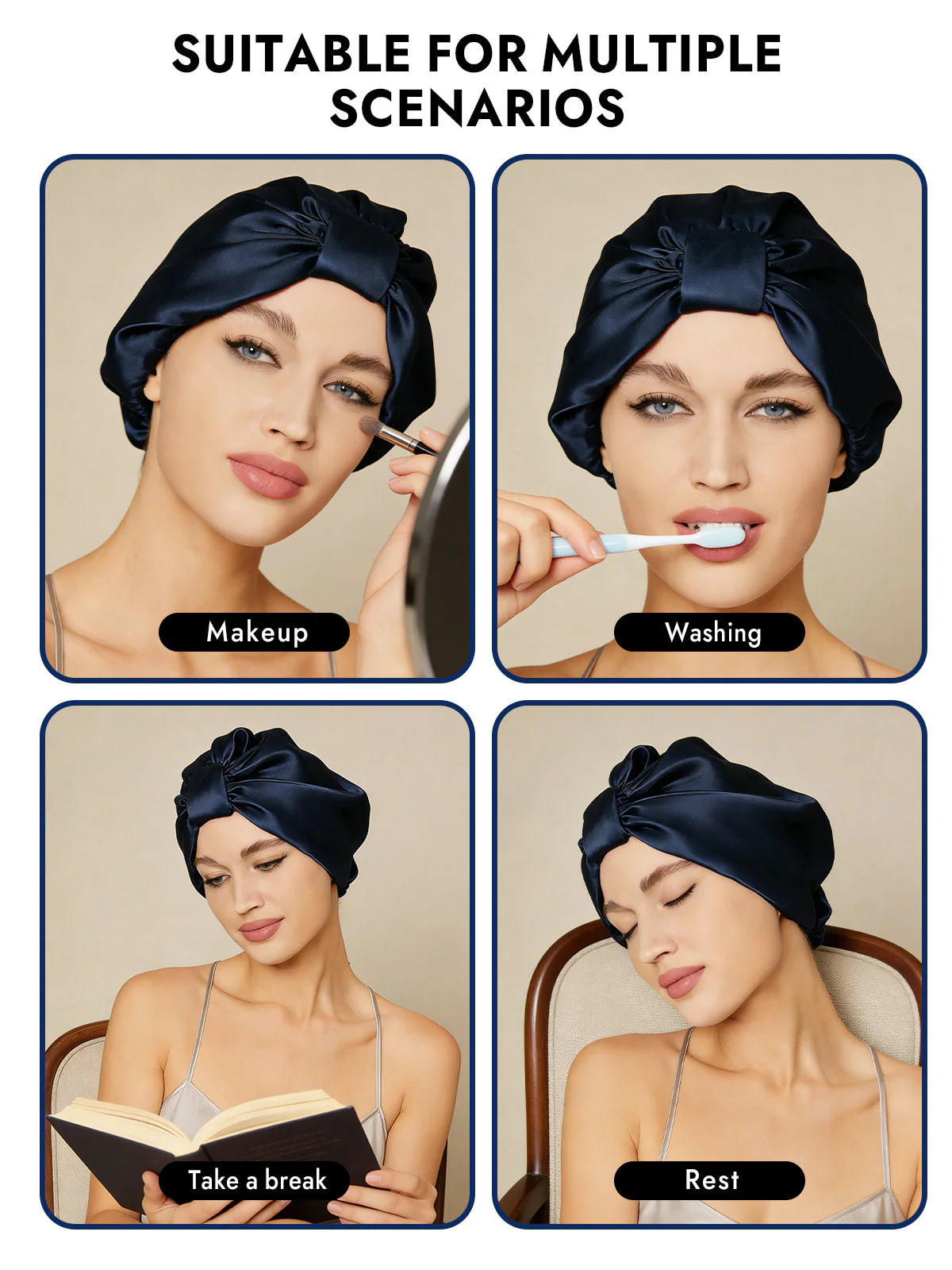 Pure Silk Night Turban Bonnet - Image 18