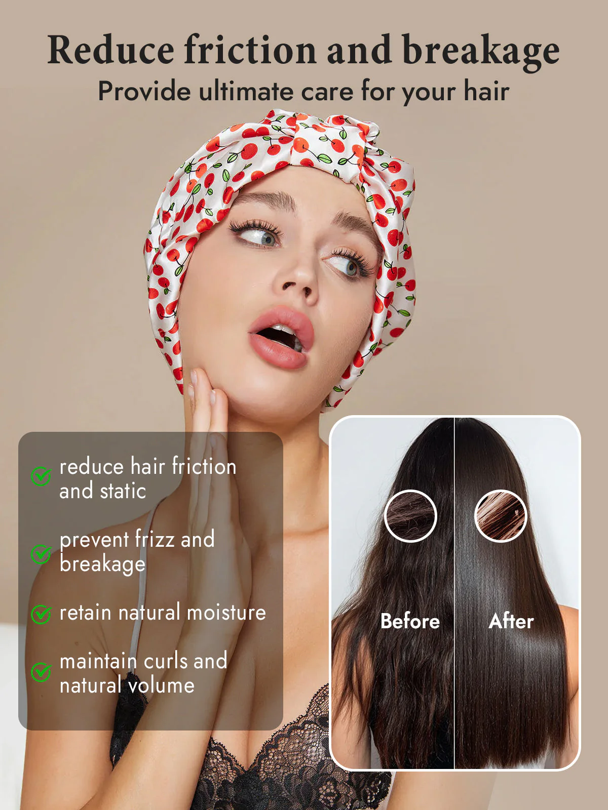 Pure Silk Night Turban Bonnet - Image 3