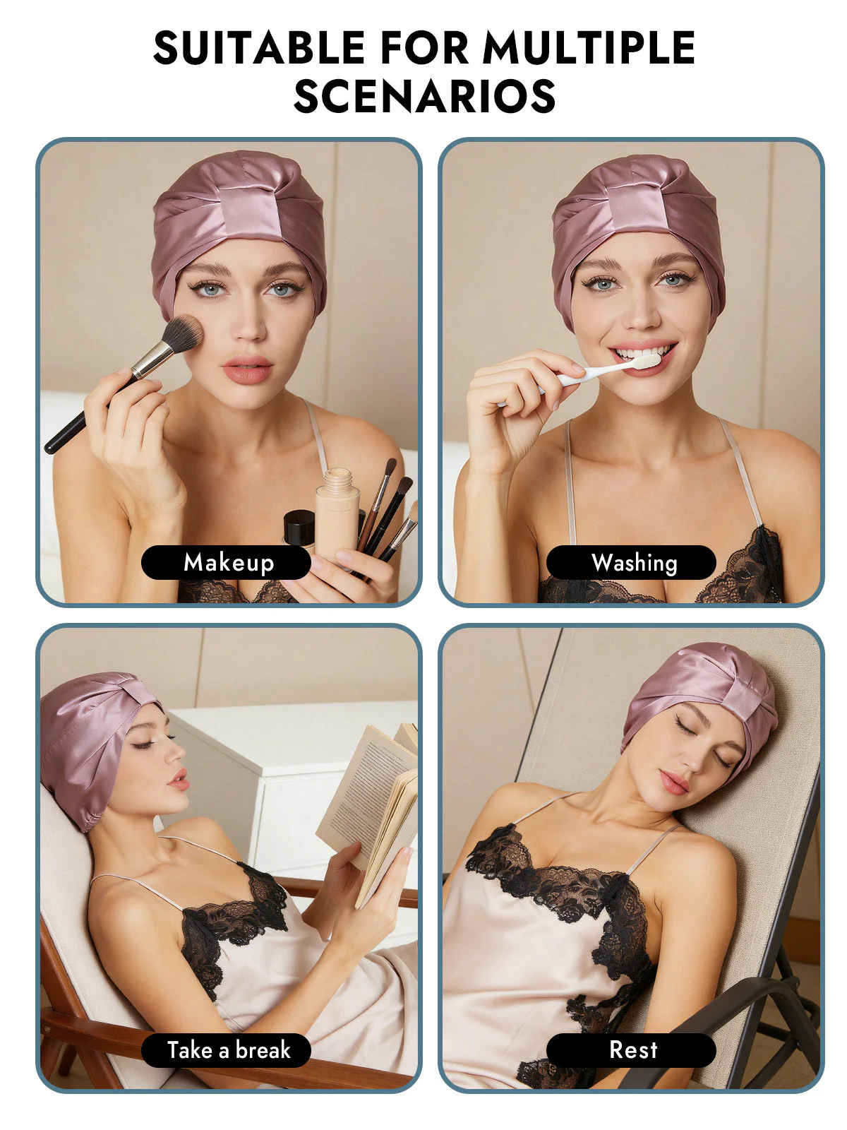 Pure Silk Night Turban Bonnet - Image 30