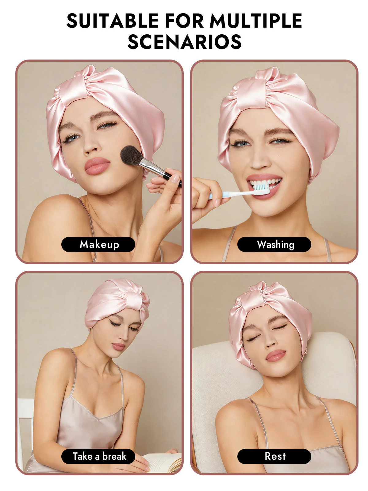 Pure Silk Night Turban Bonnet - Image 36