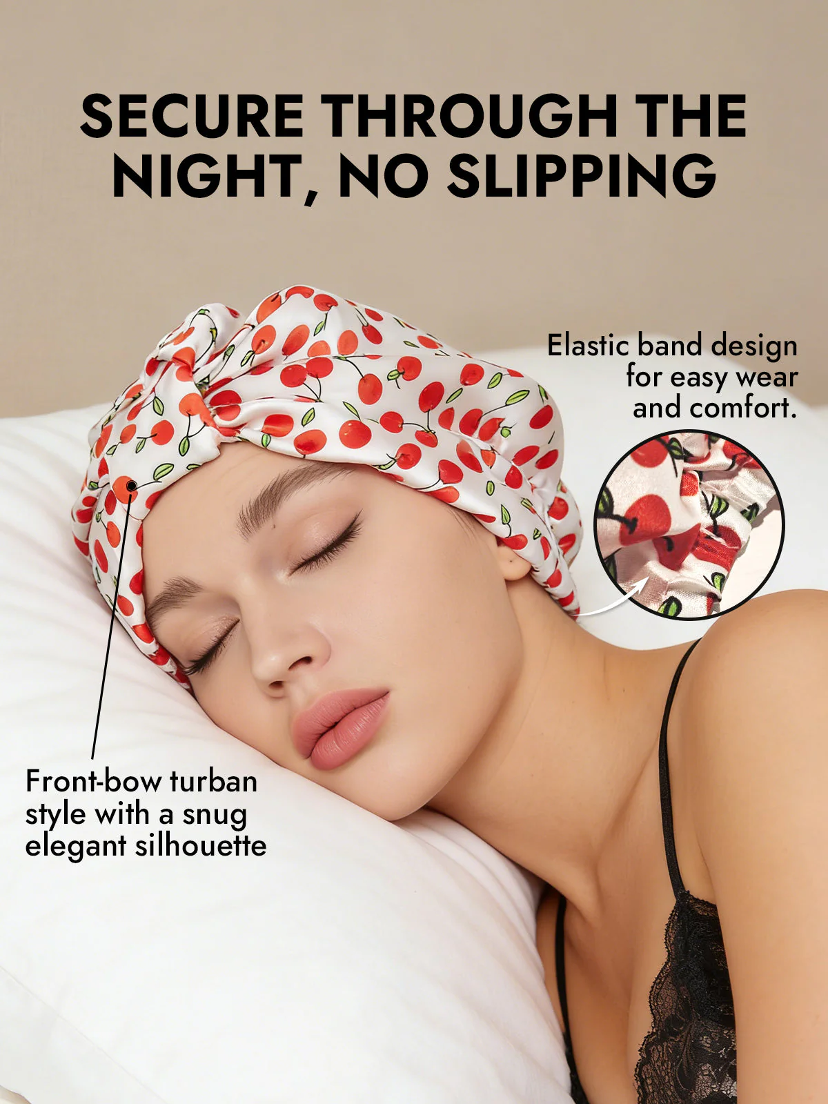 Pure Silk Night Turban Bonnet - Image 4