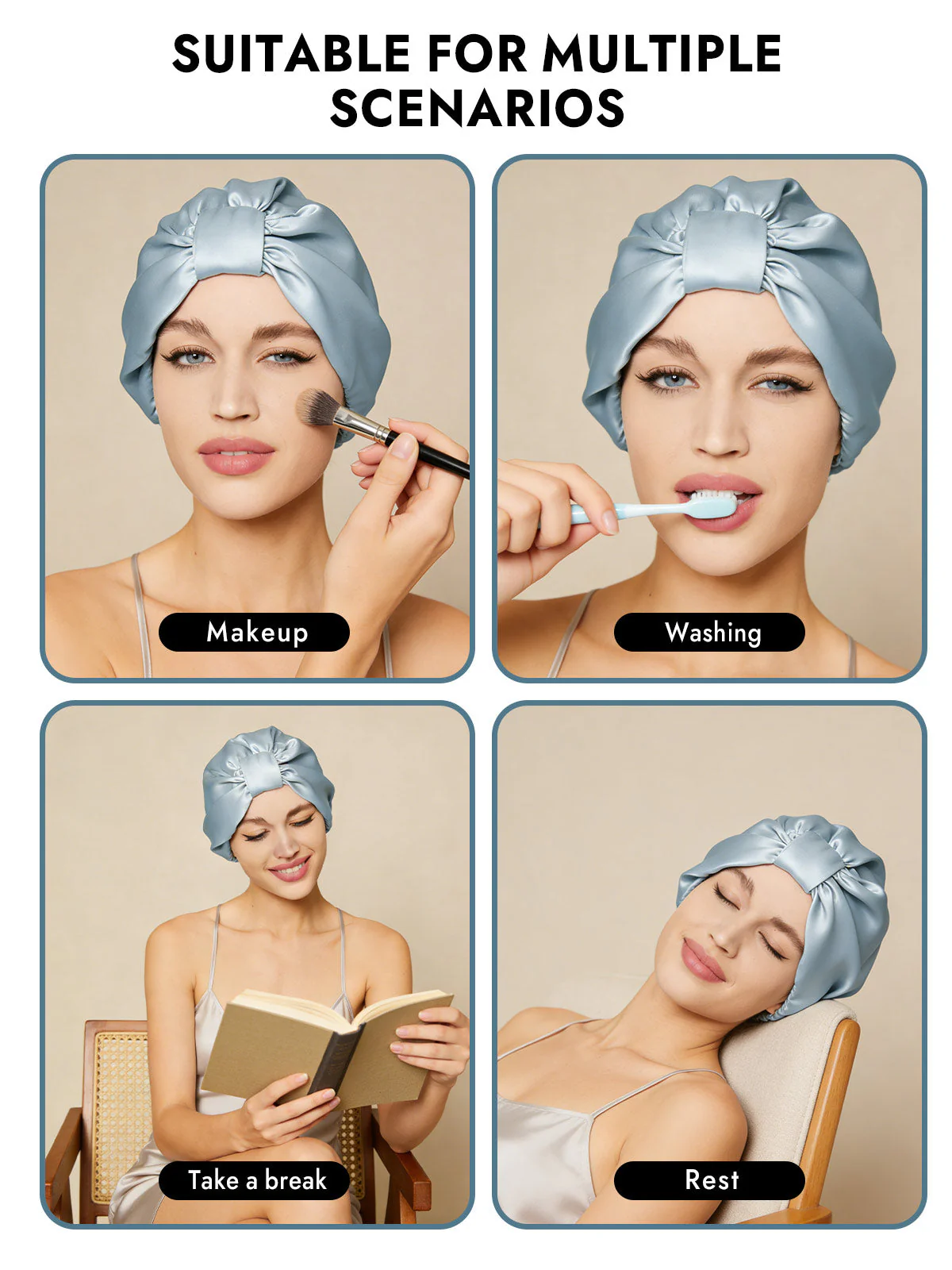Pure Silk Night Turban Bonnet - Image 42