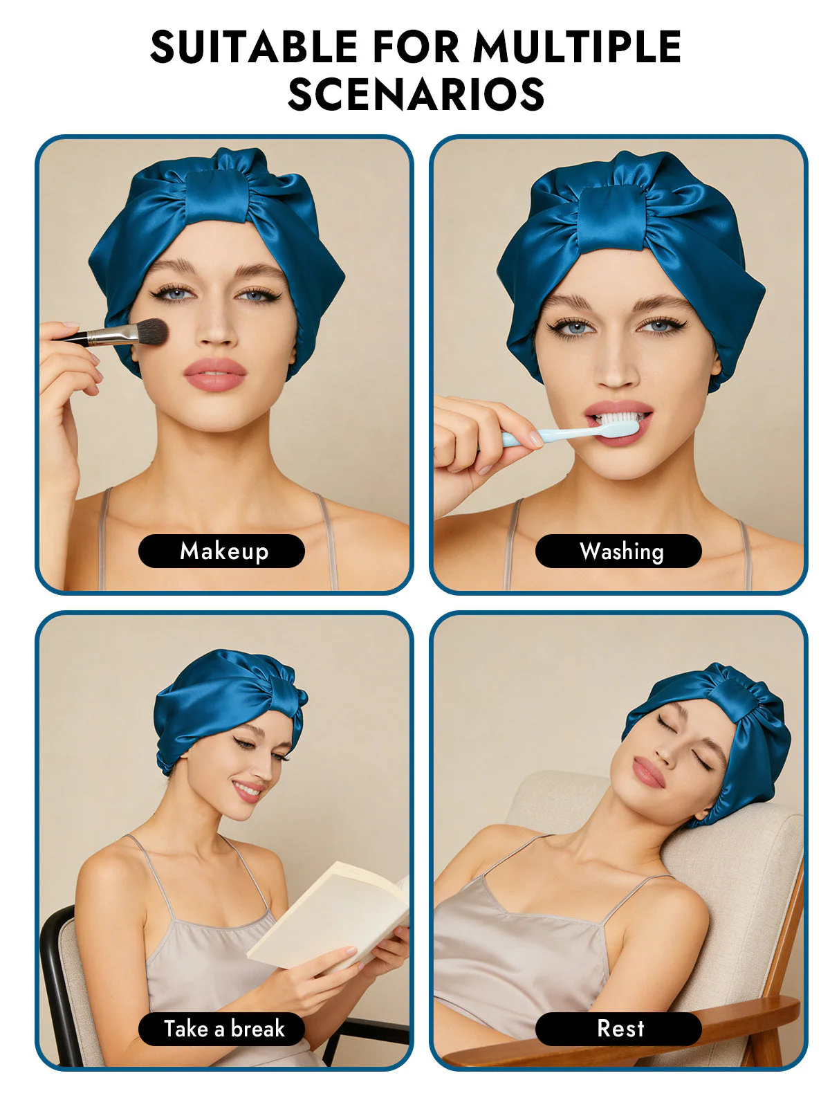 Pure Silk Night Turban Bonnet - Image 48