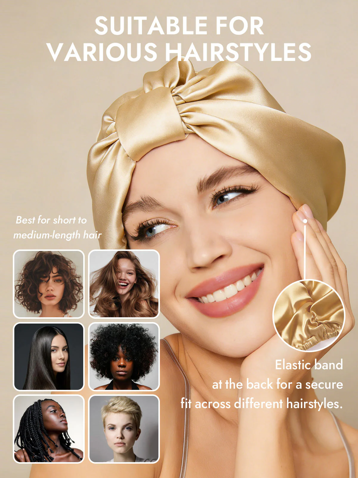 Pure Silk Night Turban Bonnet - Image 59