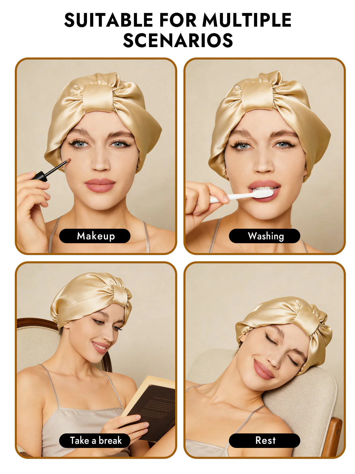 Pure Silk Night Turban Bonnet - Image 60