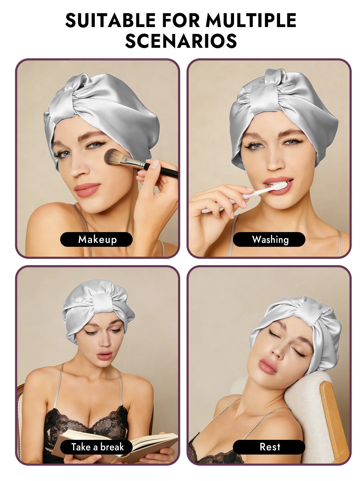 Pure Silk Night Turban Bonnet - Image 66
