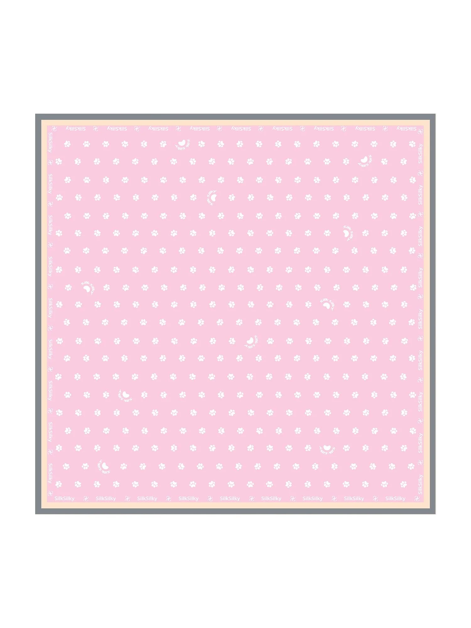 Pure Silk Paw Print Square Scarf - Size 90x90cm - Image 13