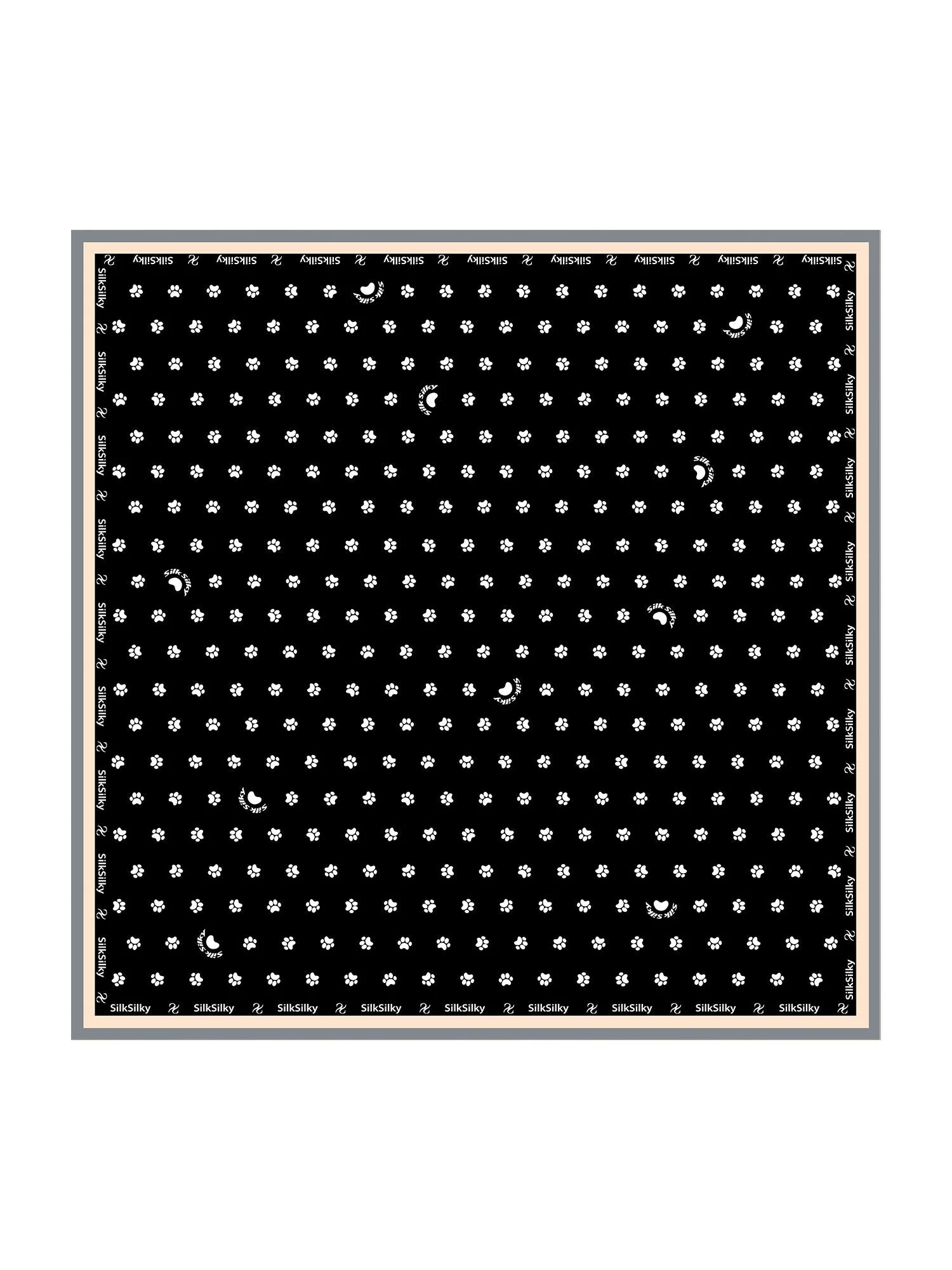 Pure Silk Paw Print Square Scarf - Size 90x90cm - Image 7