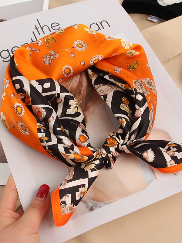 Pure Silk Printed Designer Square Scarf 53x53cm/21 - Image 21