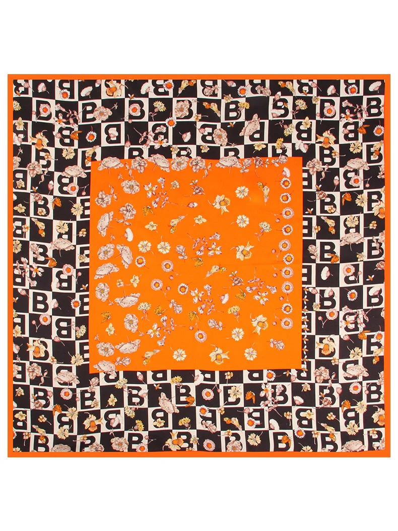 Pure Silk Printed Designer Square Scarf 53x53cm/21 - Image 22