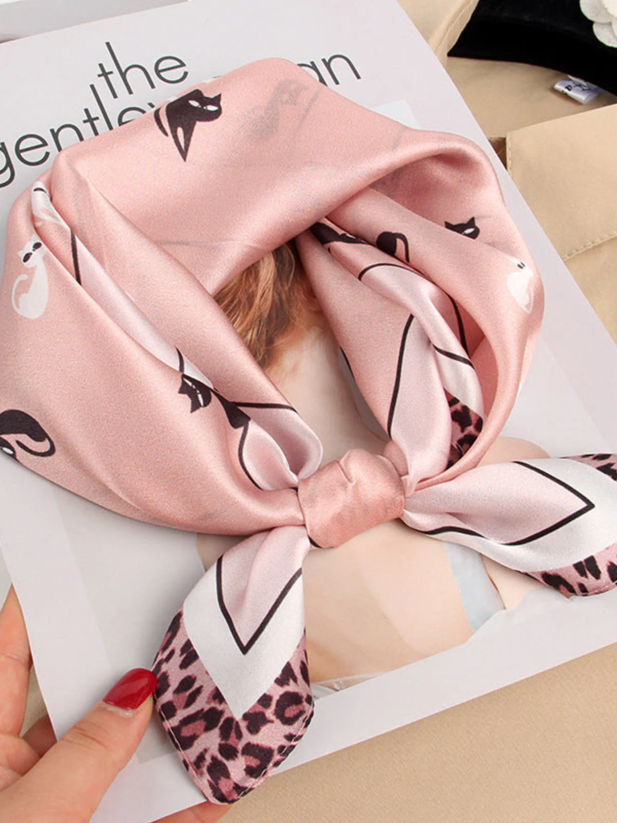 Pure Silk Printed Designer Square Scarf 53x53cm/21 - Image 3