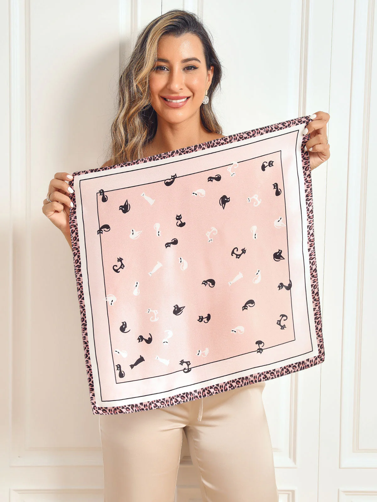 Pure Silk Printed Designer Square Scarf 53x53cm/21 - Image 5