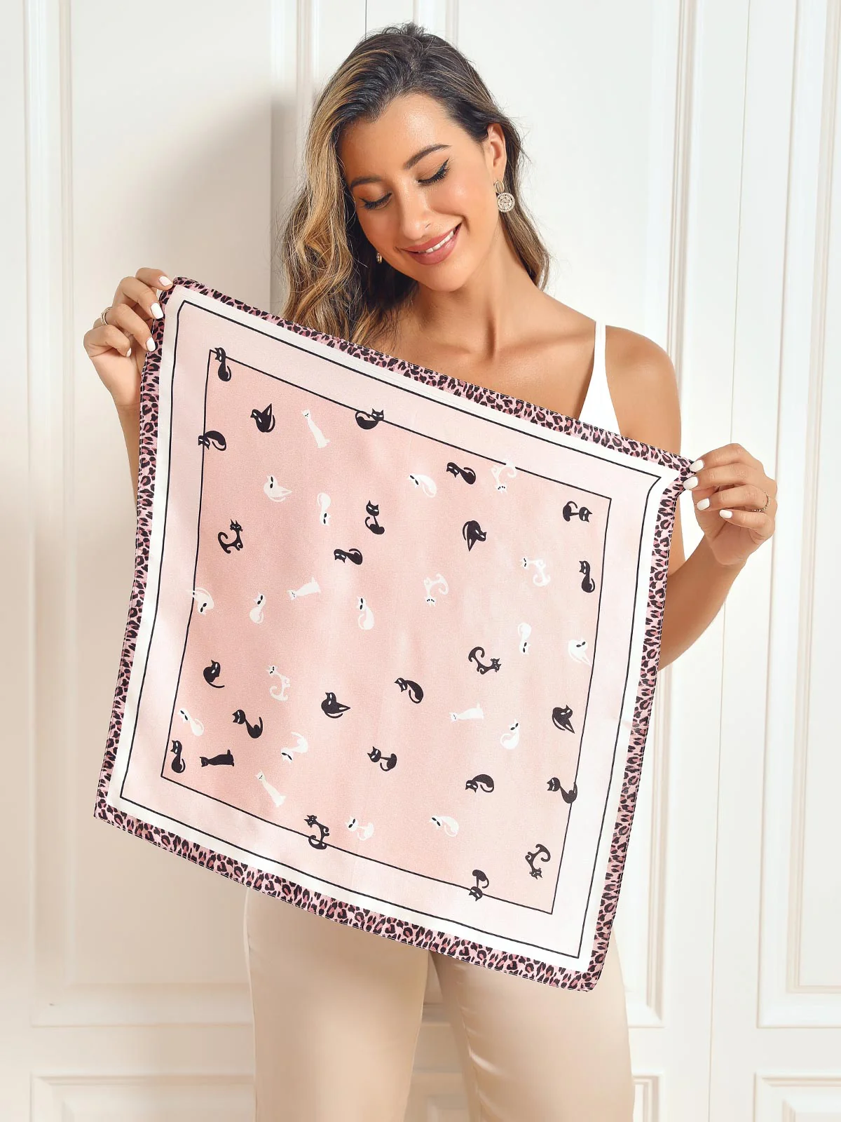 Pure Silk Printed Designer Square Scarf 53x53cm/21 - Image 6