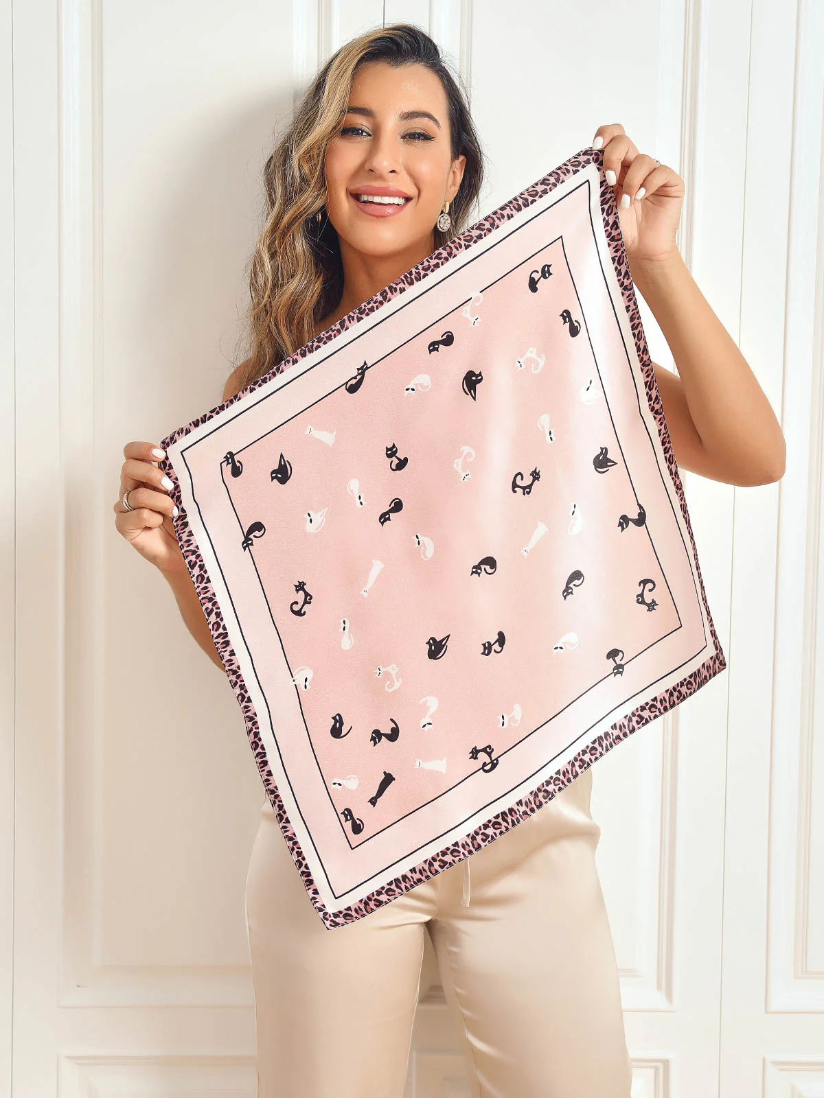 Pure Silk Printed Designer Square Scarf 53x53cm/21 - Image 7