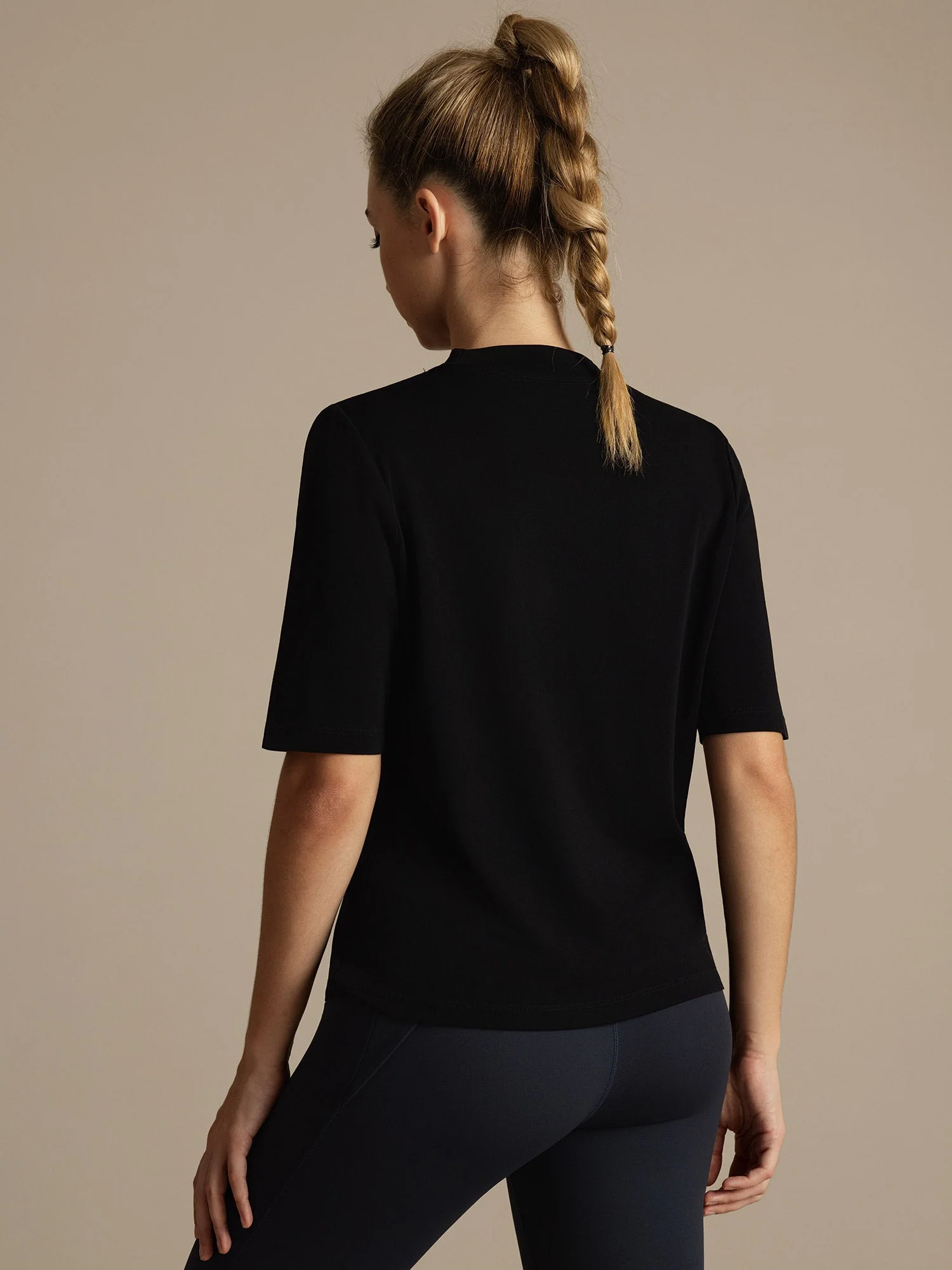 Pure Silk Round Neck Mid-length Sleeves Women's Sport T-Shirt - Image 27