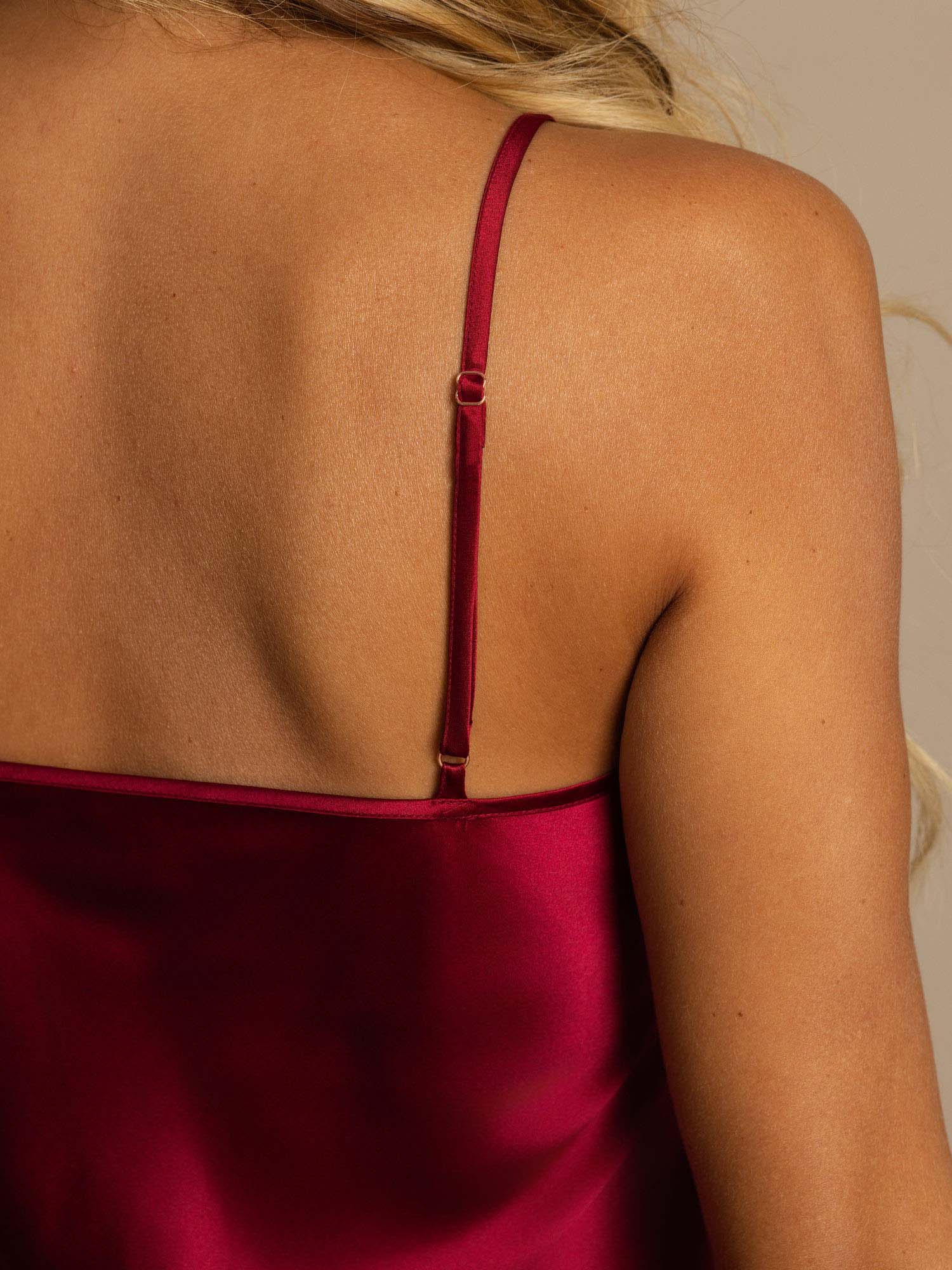 Pure Silk Spaghetti Strap V-neck Short Nightdress - Image 24