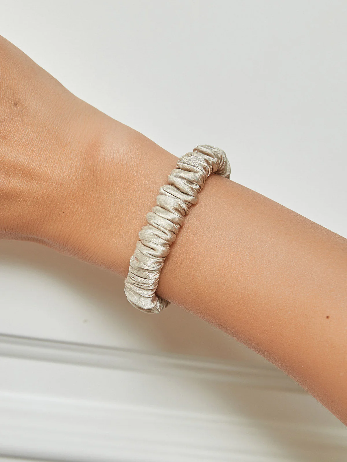 Pure Silk Soft Skinny Hair Scrunchie - 1cm - Image 13