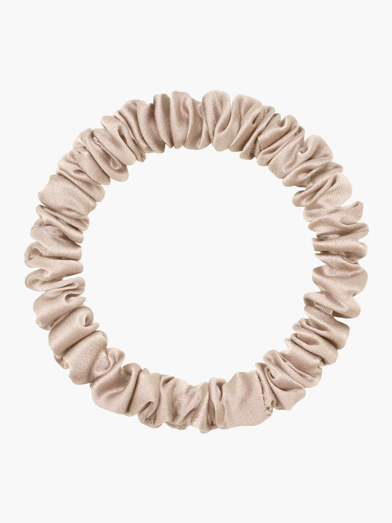 Pure Silk Soft Skinny Hair Scrunchie - 1cm - Image 16
