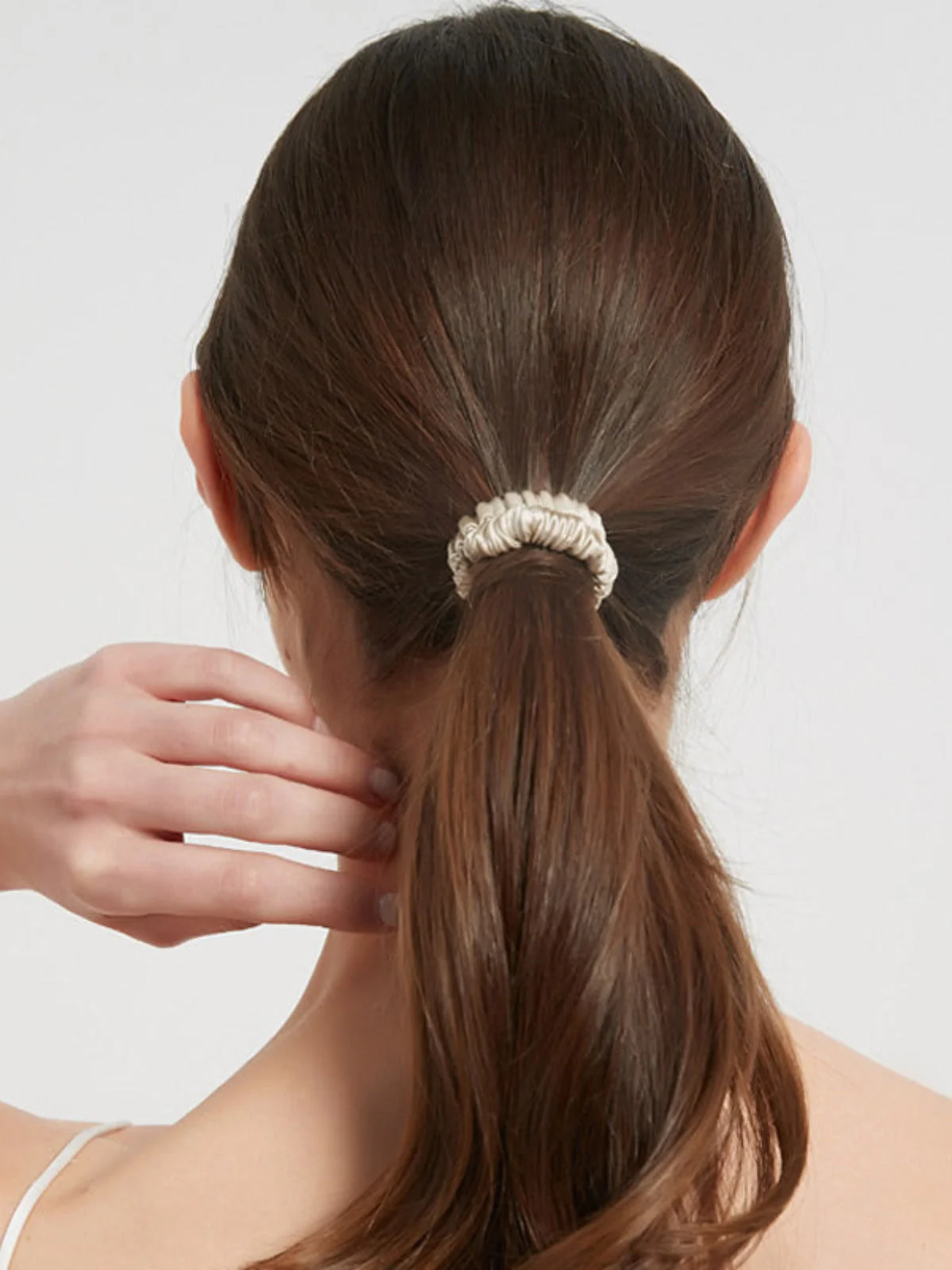 Pure Silk Soft Skinny Hair Scrunchie - 1cm - Image 18